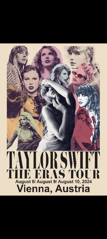 Taylor Swift The Eras Tour Vienna, Austria Poster